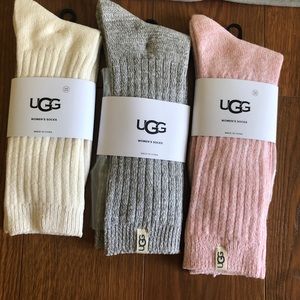 3 Pairs UGG RIB KNIT WOMEN’S CREW SOCKS